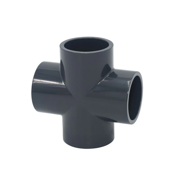 DIN Standard PVC Cross Tee Fitting For Water Piping Systems high quality