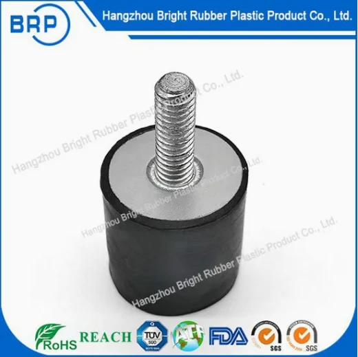Rubber Vibration Damper with Threaded Stud, Durable Anti-Vibration Mount for Machinery & Automotive